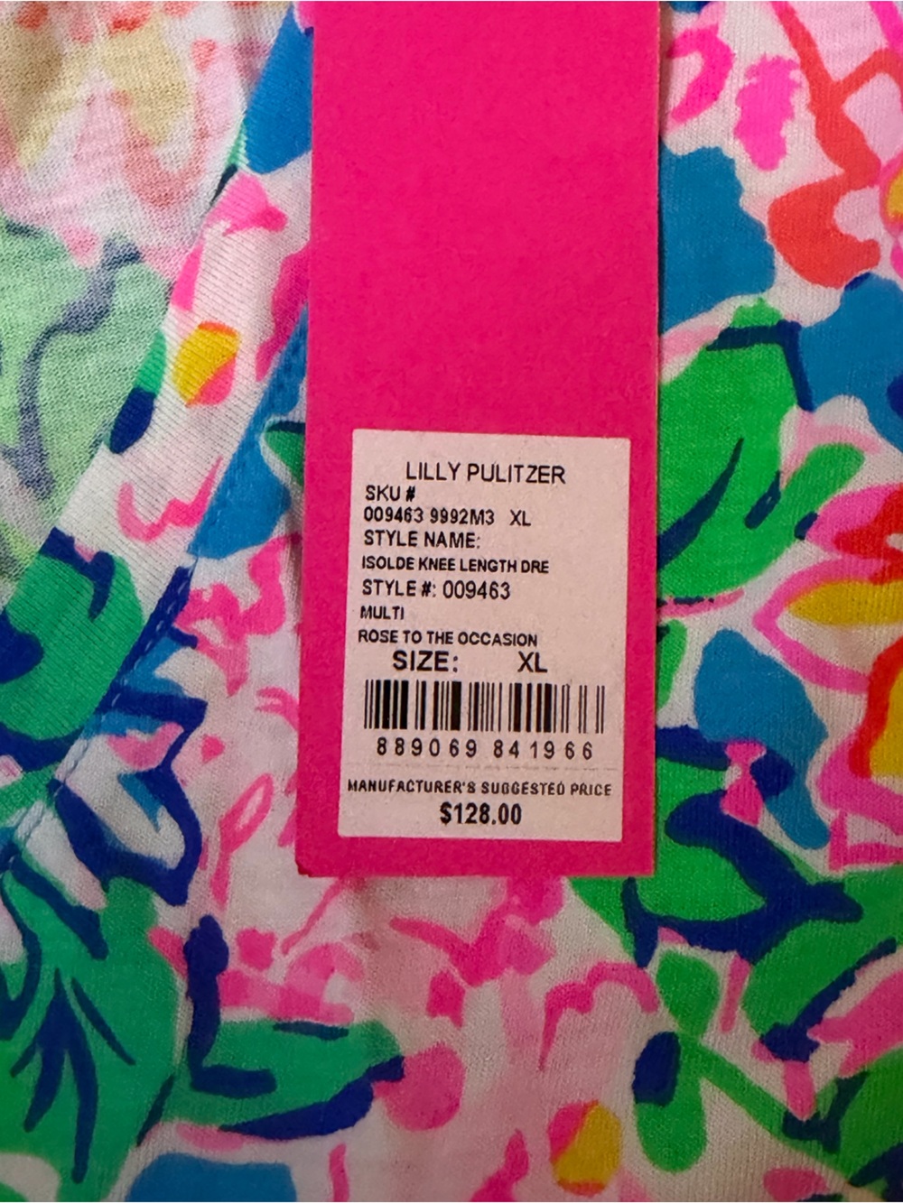 NWT Lilly Pulitzer Bright Pink & Blue Floral Womens' Dress - Picture 3 of 8